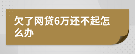 欠了网贷6万还不起怎么办