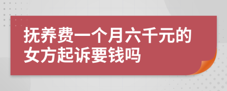 抚养费一个月六千元的女方起诉要钱吗