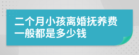 二个月小孩离婚抚养费一般都是多少钱