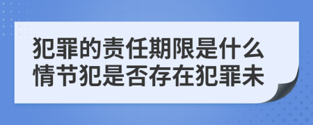 犯罪的责任期限是什么情节犯是否存在犯罪未
