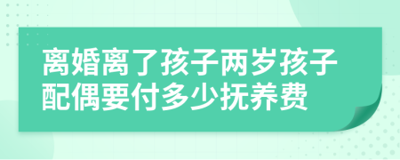 离婚离了孩子两岁孩子配偶要付多少抚养费