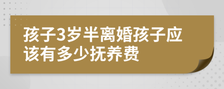 孩子3岁半离婚孩子应该有多少抚养费