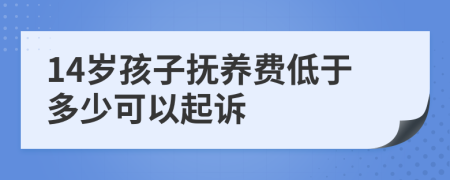 14岁孩子抚养费低于多少可以起诉