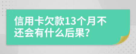 信用卡欠款13个月不还会有什么后果？