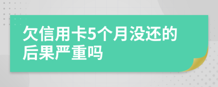 欠信用卡5个月没还的后果严重吗