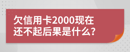 欠信用卡2000现在还不起后果是什么？