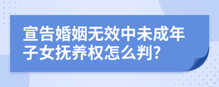 宣告婚姻无效中未成年子女抚养权怎么判?
