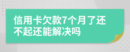 信用卡欠款7个月了还不起还能解决吗