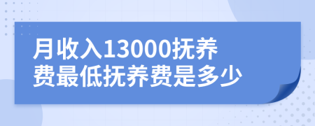 月收入13000抚养费最低抚养费是多少