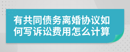 有共同债务离婚协议如何写诉讼费用怎么计算