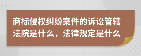 商标侵权纠纷案件的诉讼管辖法院是什么，法律规定是什么