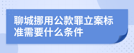 聊城挪用公款罪立案标准需要什么条件