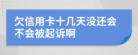 欠信用卡十几天没还会不会被起诉啊
