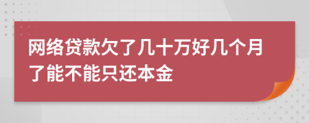 网络贷款欠了几十万好几个月了能不能只还本金