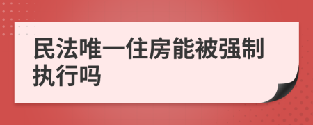 民法唯一住房能被强制执行吗