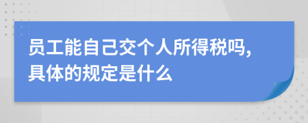 员工能自己交个人所得税吗,具体的规定是什么