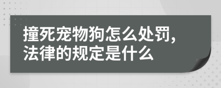 撞死宠物狗怎么处罚,法律的规定是什么