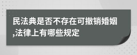 民法典是否不存在可撤销婚姻,法律上有哪些规定