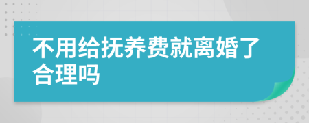 不用给抚养费就离婚了合理吗