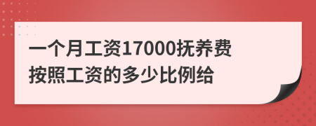 一个月工资17000抚养费按照工资的多少比例给