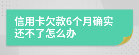 信用卡欠款6个月确实还不了怎么办