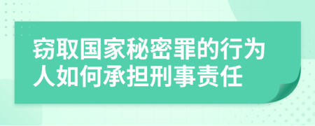 窃取国家秘密罪的行为人如何承担刑事责任