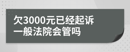 欠3000元已经起诉一般法院会管吗