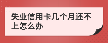 失业信用卡几个月还不上怎么办