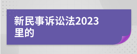 新民事诉讼法2023里的