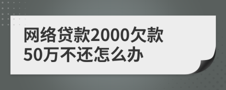 网络贷款2000欠款50万不还怎么办