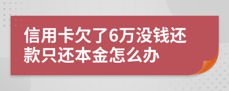 信用卡欠了6万没钱还款只还本金怎么办