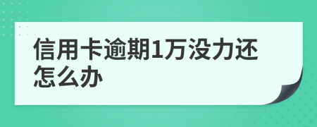 信用卡逾期1万没力还怎么办