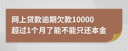 网上贷款逾期欠款10000超过1个月了能不能只还本金