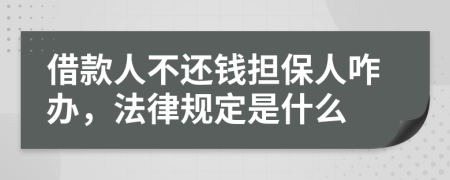 借款人不还钱担保人咋办，法律规定是什么