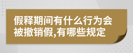 假释期间有什么行为会被撤销假,有哪些规定