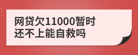 网贷欠11000暂时还不上能自救吗