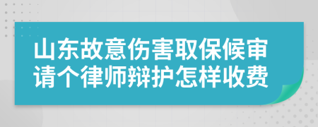 山东故意伤害取保候审请个律师辩护怎样收费