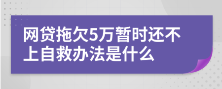 网贷拖欠5万暂时还不上自救办法是什么