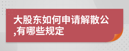 大股东如何申请解散公,有哪些规定