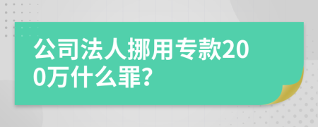 公司法人挪用专款200万什么罪？