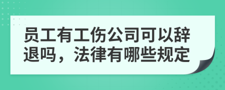 员工有工伤公司可以辞退吗，法律有哪些规定