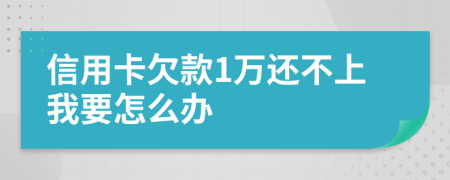 信用卡欠款1万还不上我要怎么办