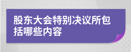 股东大会特别决议所包括哪些内容