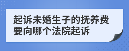 起诉未婚生子的抚养费要向哪个法院起诉