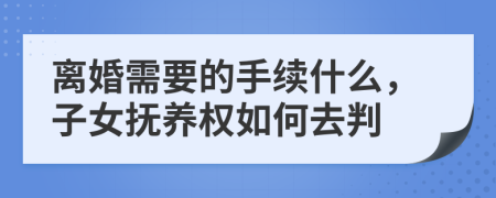 离婚需要的手续什么，子女抚养权如何去判