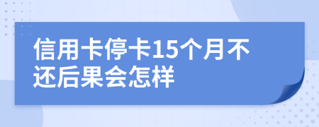 信用卡停卡15个月不还后果会怎样