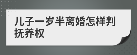 儿子一岁半离婚怎样判抚养权