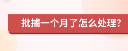 批捕一个月了怎么处理？