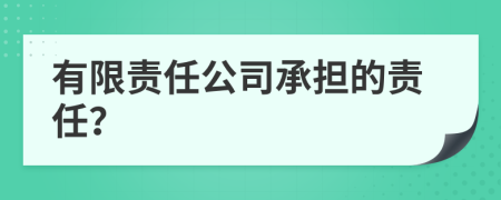 有限责任公司承担的责任？