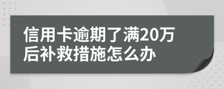 信用卡逾期了满20万后补救措施怎么办